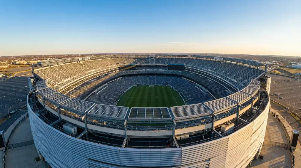 Aerial view of MetLife Stadium in East Rutherford, New Jersey, host of the 2026 World Cup Final