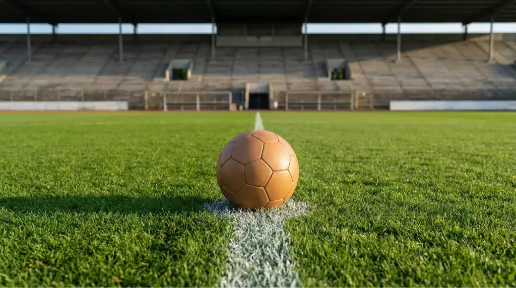 Stylised question mark overlaid on a football pitch with 2026 World Cup branding elements