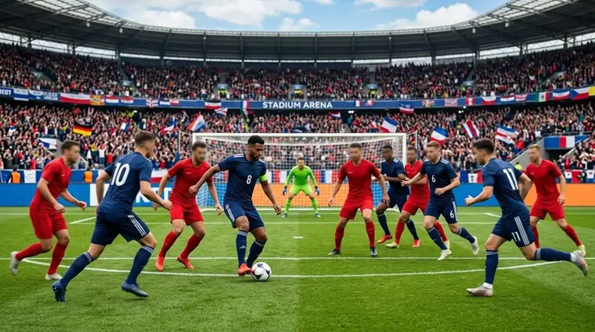 A dominant attacking side pressing high against a deep-lying defence